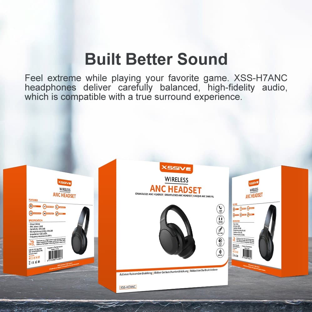 Xssive draadloze hybride ANC-headset XSS-H9ANC - zwart