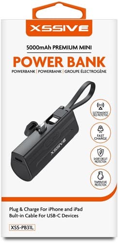 Xssive Premium Mini Powerbank voor iPhone incl. Kabel 5000mAh XSS-PB31L