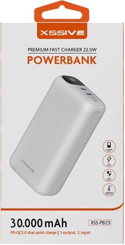 Xssive Powerbank Snelladen 30.000mAh QC/PD XSS-PB23