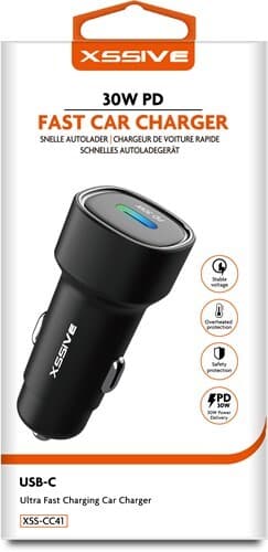 Xssive 30W PD Snelle Autolader USB-C XSS-CC41 - Zwart