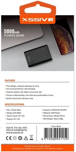 Xssive Premium Mini Power Bank 5000mAh XSS-PB30