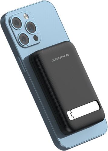 Xssive Magnetische Draadloze Powerbank met Standaard 5000mAh XS-PB28 - Zwart