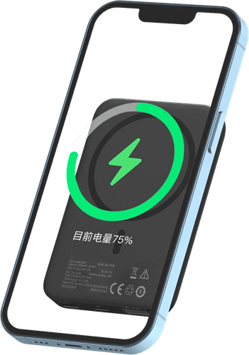 Xssive Magnetische Draadloze Powerbank met Standaard 5000mAh XS-PB28 - Zwart