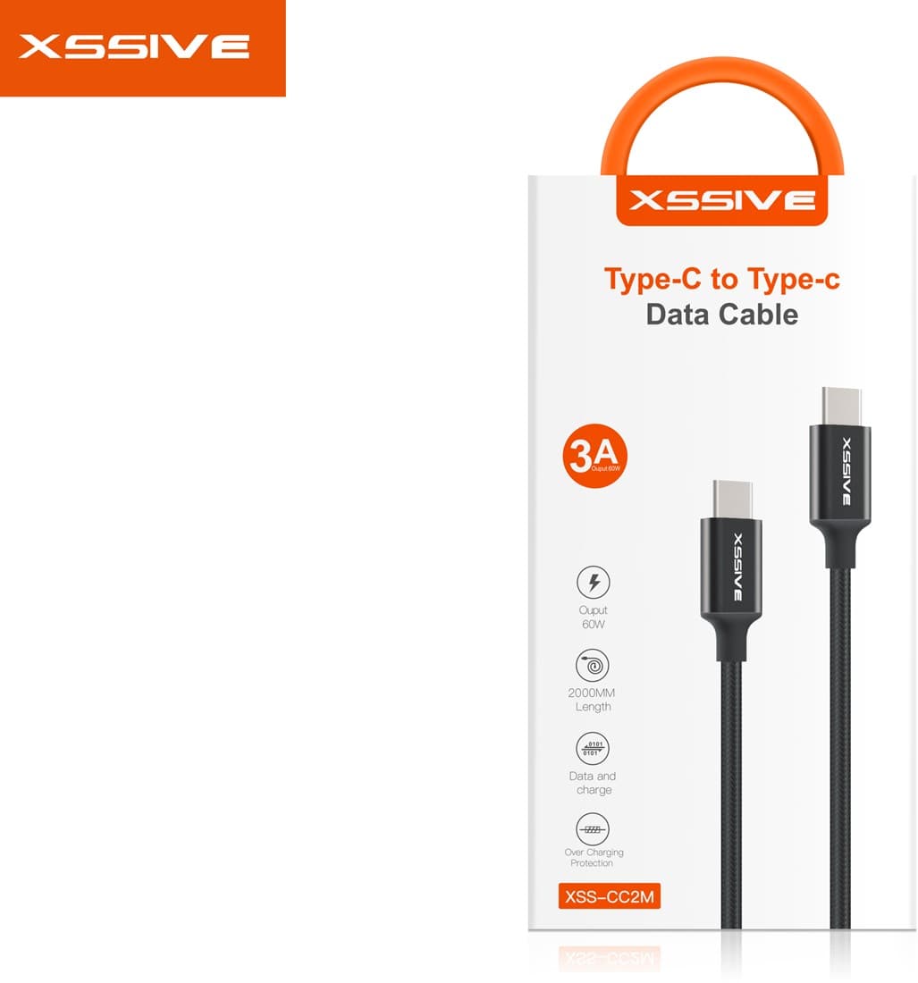 Xssive Braided Type-C to Type-C Cable 2m XSS-BR2MCC