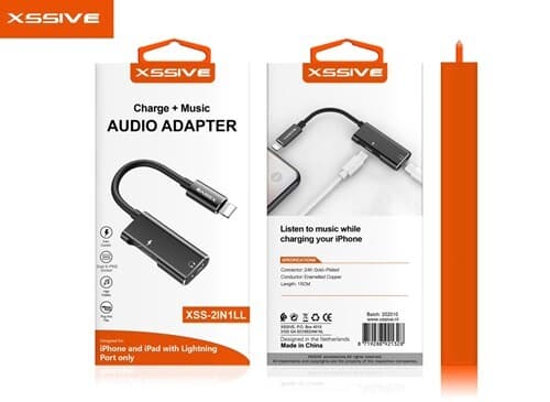 Xssive 2in1 Adapter voor iPhone XSS-2IN1LL - Zwart