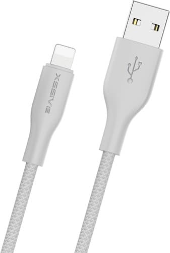 Xssive TPE gevlochten kabel voor iPhone 30cm XSS-TPEBR30L - Wit
