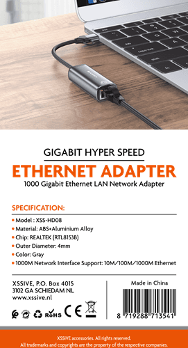 Xssive Ethernet-adapter XSS-HD08