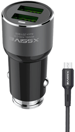 Xssive C30M Duo Car Charger+Micro Cable 3.6A - Zwart