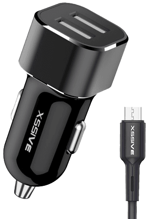 Xssive C29N Duo Car Charger + Micro Cable 2.4A - Zwart