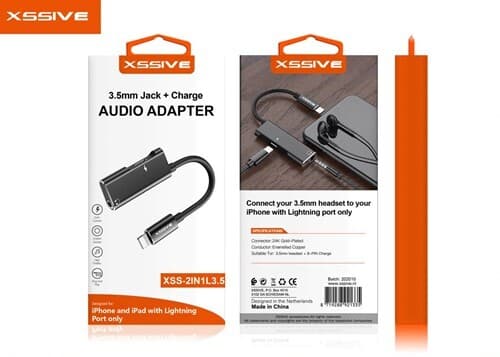 Xssive 2in1 Adapter voor iPhone XSS-2IN1L3.5 - Zwart