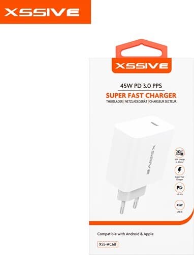 Xssive 45W PD Supersnellader XSS-AC68 - Wit