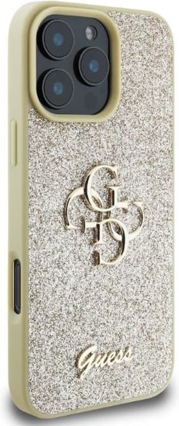 Guess iPhone 16 Pro Max Hoesje | 4G PU Hardcase met Groot Logo