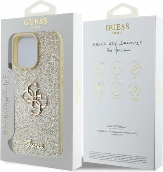 Guess iPhone 16 Pro Max Hoesje | 4G PU Hardcase met Groot Logo