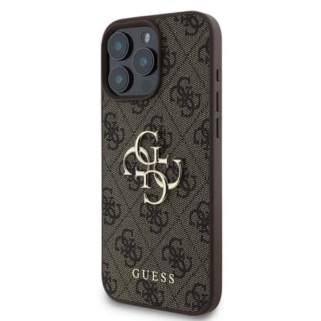 Guess iPhone 16 Pro Max Hoesje | 4G PU Hardcase met Groot Logo