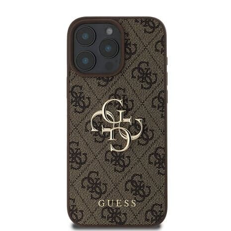 Guess iPhone 16 Pro Max Hoesje | 4G PU Hardcase met Groot Logo