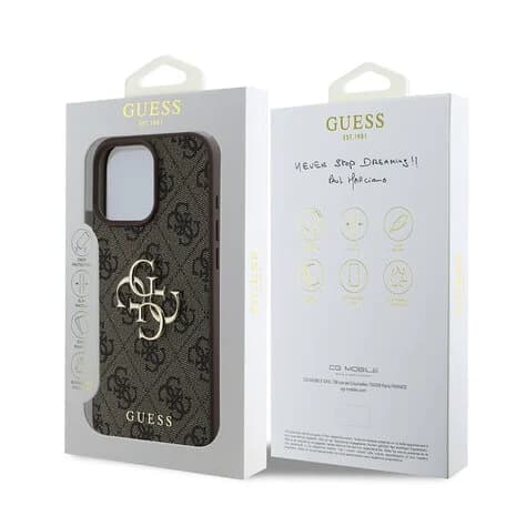 Guess iPhone 16 Pro Max Hoesje | 4G PU Hardcase met Groot Logo