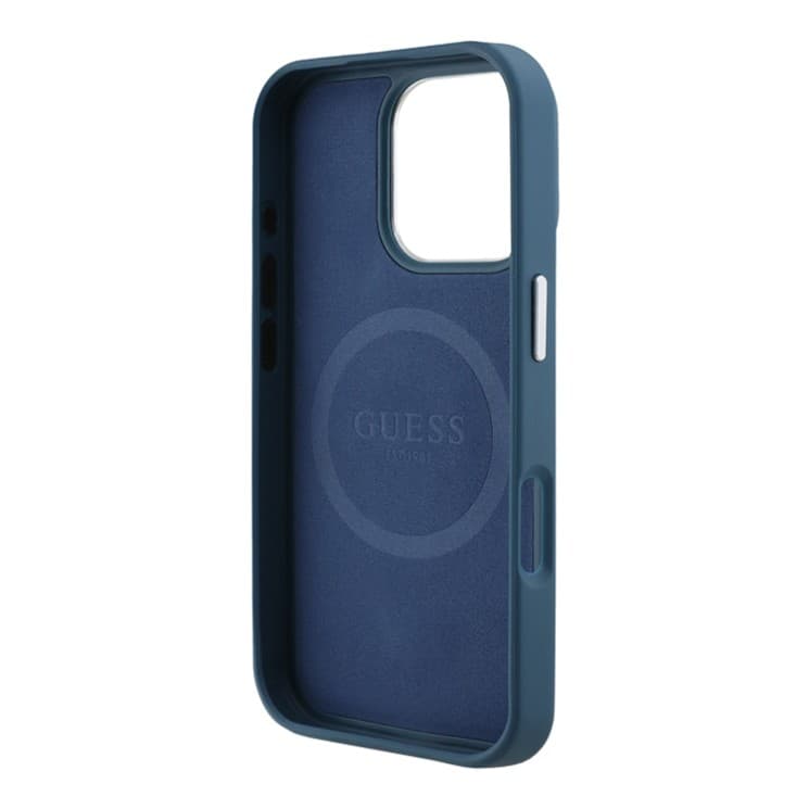 Guess iPhone 16 Pro Max Hoesje | PU Leer met Driehoekig Logo
