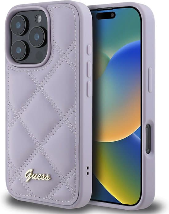 Guess iPhone 16 Pro Max Hoesje | PU Gewatteerd + Metaal Logo