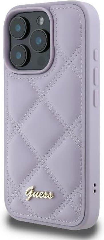 Guess iPhone 16 Pro Max Hoesje | PU Gewatteerd + Metaal Logo