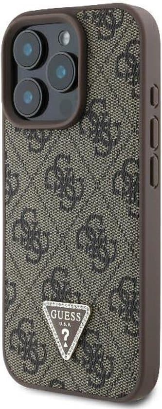 Guess iPhone 16 Pro Max Crossbody Case | PU Leather + Metal Logo & Strass