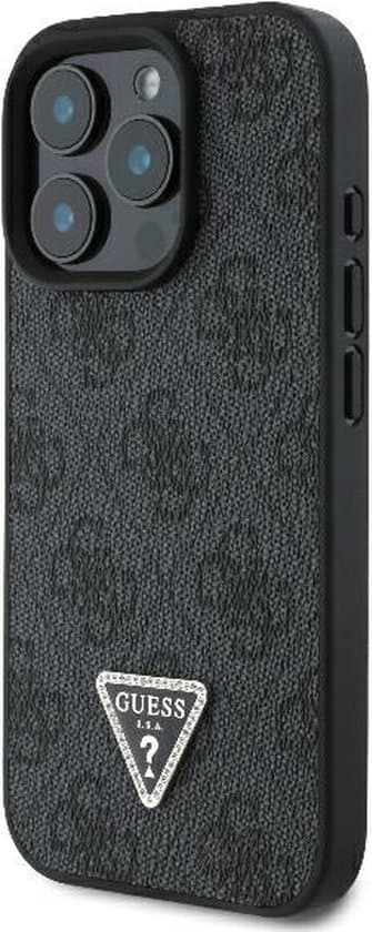 Guess iPhone 16 Pro Max Crossbody Case | PU Leather + Metal Logo & Strass