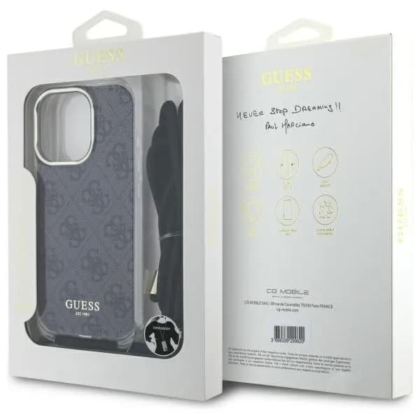 Guess iPhone 16 Pro Max Crossbody Hardcase | 4G Print & Draagkoord