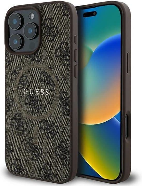 Guess iPhone 16 Pro Hoes | PU Hardcase + MagSafe