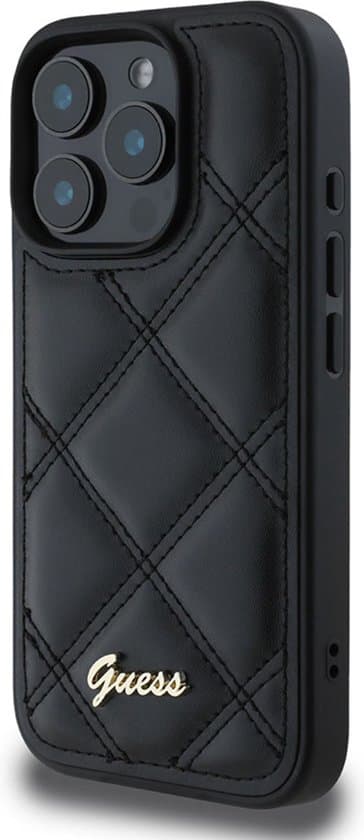 Guess iPhone 16 Pro Hardcase | PU Leather Quilted Metal Logo