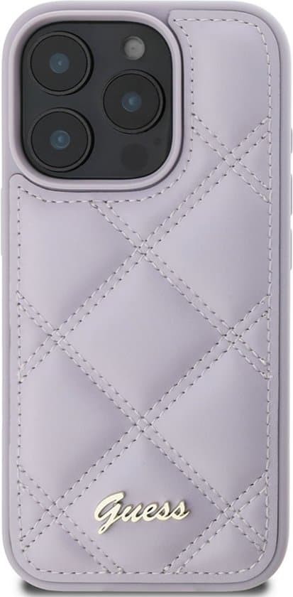 Guess iPhone 16 Pro Hardcase | PU Leather Quilted Metal Logo