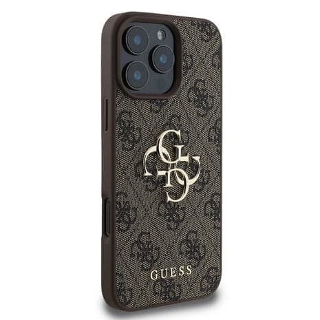 Guess iPhone 16 Pro Hoesje | Blauw Hardcase 4G Groot Logo