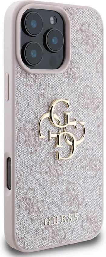 Guess iPhone 16 Pro Hoesje | Blauw Hardcase 4G Groot Logo