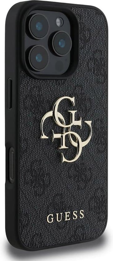 Guess iPhone 16 Pro Hoesje | Blauw Hardcase 4G Groot Logo