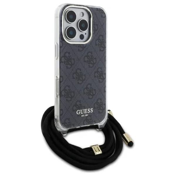 Guess iPhone 16 Pro Hoesje | Crossbody Snoer 4G Print