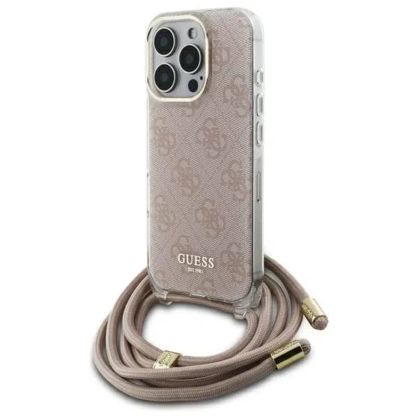 Guess iPhone 16 Pro Hoesje | Crossbody Snoer 4G Print