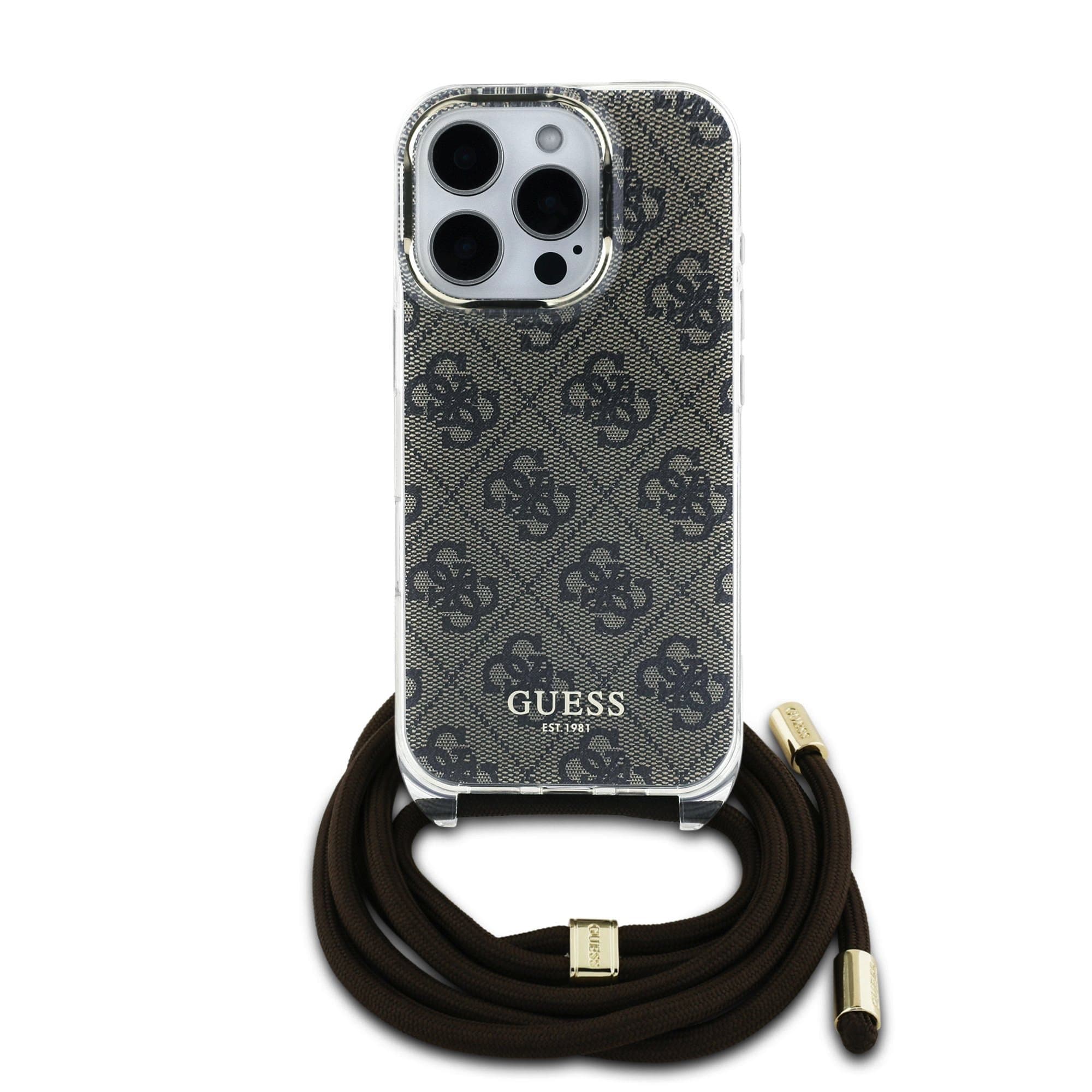 Guess iPhone 16 Pro Hoesje | Crossbody Snoer 4G Print