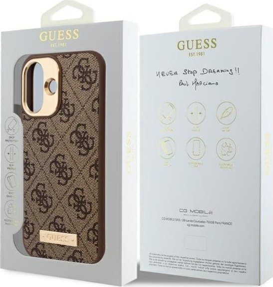 Guess iPhone 16 Plus Hardcase | 4G Logo Plaque & MagSafe Bescherming