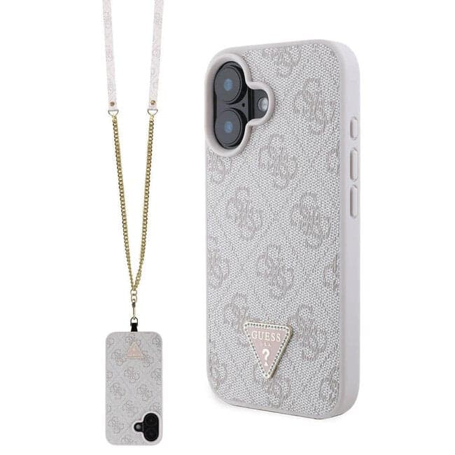 Guess Hardcase PU-gewatteerd Metalen Logo Zwart voor iPhone 16 Plus