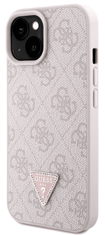 Guess Hardcase PU-gewatteerd Metalen Logo Zwart voor iPhone 16 Plus