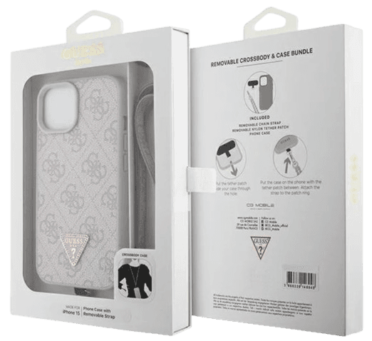 Guess Hardcase PU-gewatteerd Metalen Logo Zwart voor iPhone 16 Plus