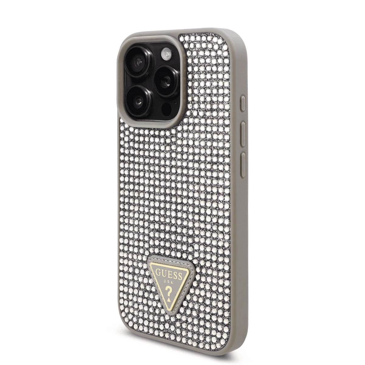 Guess iPhone 16 Pro Hoesje | Rhinestone Triangle Logo