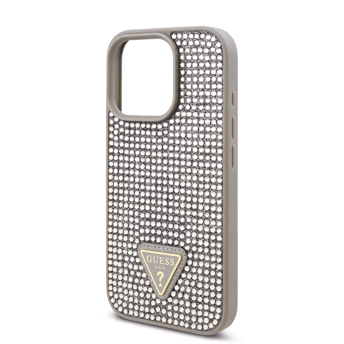 Guess iPhone 16 Pro Hoesje | Rhinestone Triangle Logo
