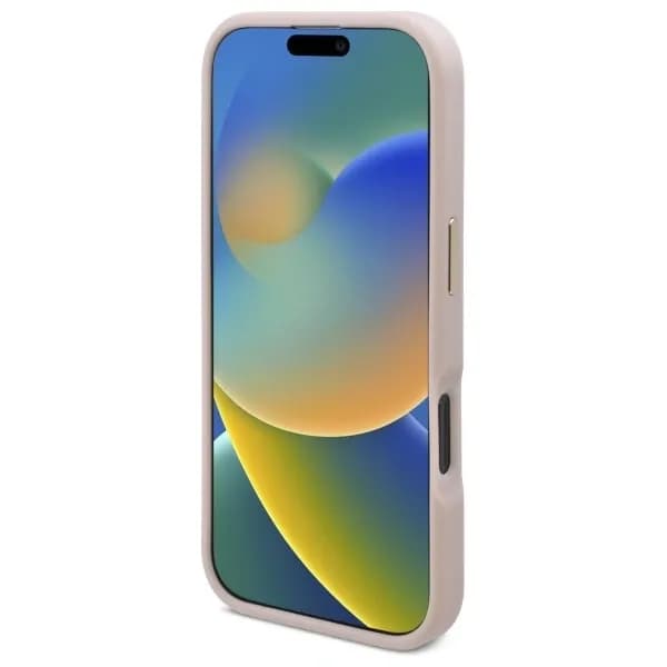 Guess iPhone 16 Pro Hoesje | Roze Hardcase 4G Logoplaat