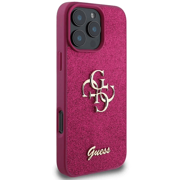 Guess iPhone 16 Pro Hoesje | Glitter Hardcase + Big 4G Logo