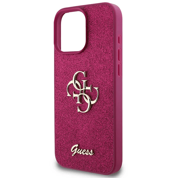 Guess iPhone 16 Pro Hoesje | Glitter Hardcase + Big 4G Logo