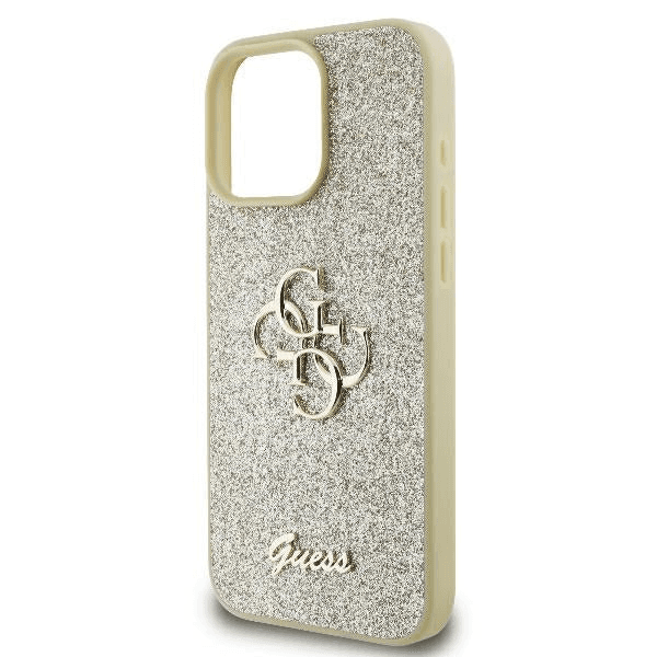 Guess iPhone 16 Pro Hoesje | Glitter Hardcase + Big 4G Logo