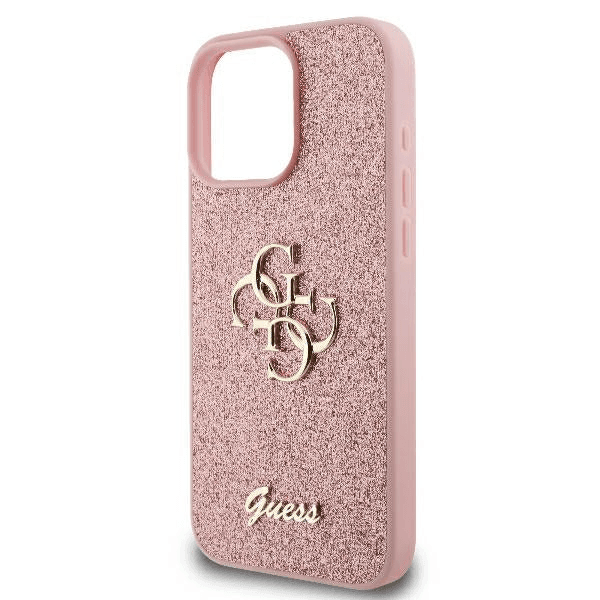 Guess iPhone 16 Pro Hoesje | Glitter Hardcase + Big 4G Logo