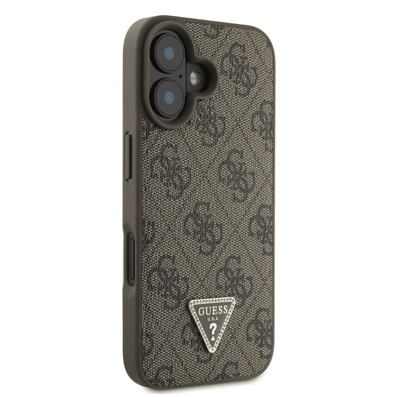 Guess iPhone 16 Plus Crossbody Case | PU Leather + Metal Logo & Rhinestones