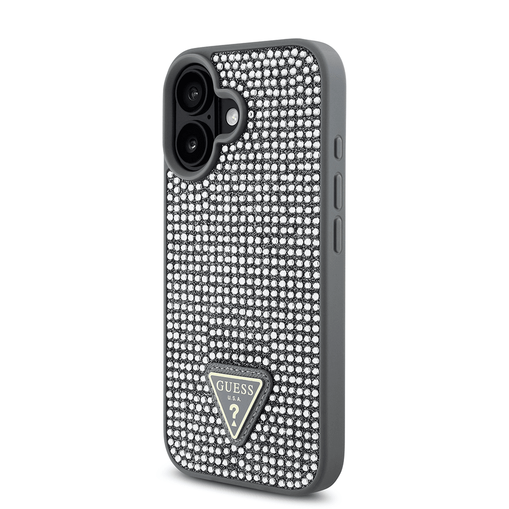 Guess iPhone 16 Plus Hardcase | Metal Logo + Rhinestones