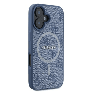 Guess Blauwe Hardcase 4G Ring Classic Logo voor iPhone 16 Plus - MagSafe