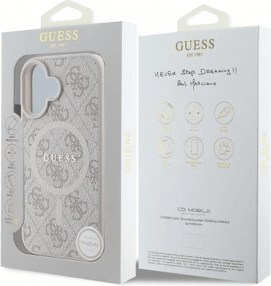 Guess iPhone 16 Hoesje | Blauwe Hardcase 4G Ring MagSafe